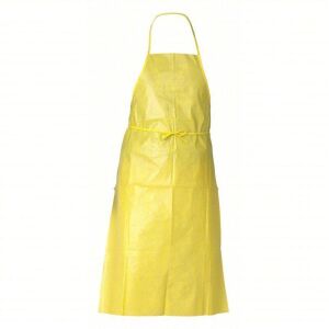 DESCRIPTION: (1) CASE OF (100) DISPOSABLE APRON BRAND/MODEL: KLEENGUARD #3PLG8 INFORMATION: YELLO SIZE: Polyethylene, 1.5 mil Thick, Knee, Tie, Tie, Y