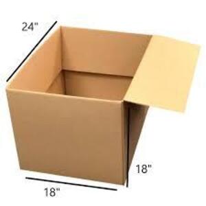 DESCRIPTION: (15) LARGE SHIPPING BOXES BRAND/MODEL: CARDBOARD INFORMATION: 4.5 CU FT, LARGE SIZE: 24" X 18"X 18" QTY: 15
