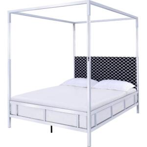 KING SIZED CHROME CANOPY BED FRAME