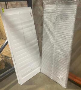 (2) - 47" X 56.5" PURE WHITE WINDOW SHUTTERS