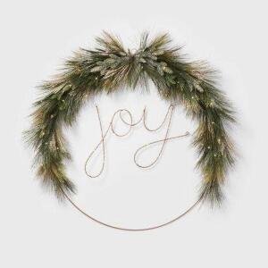 LIT EXTRA LARGE LED WIRE JOY WREATH