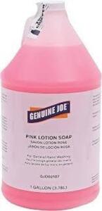DESCRIPTION: (2) PINK LOTION SOAP BRAND/MODEL: GENUINE JOE #GJO02107 SIZE: 1 GALLON RETAIL$: $10.00 EA QTY: 2