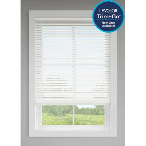 2" CORDLESS WHITE FAUX WOOD ROOM DARKENING STANDARD HORIZONTAL BLINDS