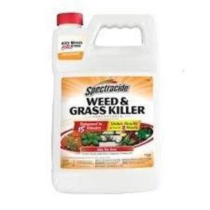DESCRIPTION: (1) WEED AND GRASS KILLER BRAND/MODEL: SPECTRACIDE SIZE: 1 GALLON RETAIL$: $20.00 EA QTY: 1