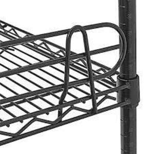DESCRIPTION: (1) BLACK POWDER WIRE SHELF BACK SIDE LEDGE BRAND/MODEL: 70241203 SIZE: 24" RETAIL$: 12.61 EA QTY: 1