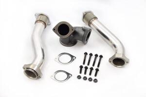 POLISHED STAINLESS BELLOWED UP PIPES KIT FOR 1995-2003 FORD POWERSTROKE DIESEL TRUCKS