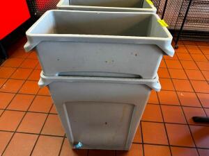 DESCRIPTION (2) 20 GALLON BAR SIDE TRASH CANS LOCATION COUNTER QTY 2