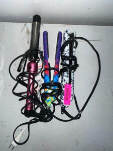 ASSORTED CURLING AND FLATTENING IRONS