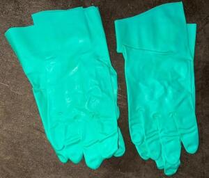 (2)- PACKS OF RUBBER DISHWASHING GLOVES