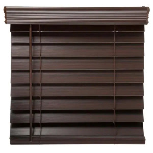 2.5" ESPRESSO CORDLESS ROOM DARKENING PREMIUM FAUX WOOD BLINDS