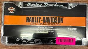 (2)- METAL HARLEY DAVIDSON LICENSE PLATE FRAMES