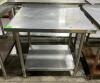 STAINLESS STEEL TABLE WITH STAINLESS UNDERSHELF