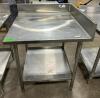 STAINLESS STEEL TABLE WITH BACK AND SIDESPLASH WITH WELDED STAINLESS UNDERSHELF