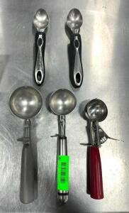 DESCRIPTION: (5) ASSORTED ICE CREAM SCOOPERS QTY: 5