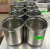 (8) ROUND STAINLESS CONTAINERS