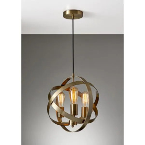 DONOVAN 3-LIGHT ANTIQUE BRASS PENDANT LAMP