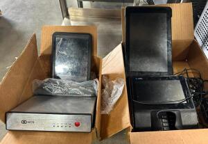 POS SYSTEM WITH (2) TABLETS, CREDIT CARD READER, AND NCR MODULE