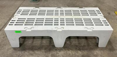 DESCRIPTION: 48" PLASTIC DUNNAGE RACK BRAND/MODEL: CAMBRO SIZE: 48"X21"X12" QTY: 1