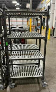 4-TIER SHELVING UNIT ON CASTERS