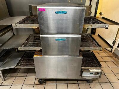 DESCRIPTION TURBO CHEF HC2020 HIGH SPEED DOUBLE STACK CONVEYOR OVEN PLUS (1) LINCOLN ELECTRIC CONVEYOR OVEN. BRAND / MODEL: TURBO CHEF HC2020 ADDITION