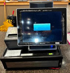 DESCRIPTION (4) TERMINAL PAR TOUCH SCREEN POINT OF SALE SYSTEM W/ (3) CASH DRAWERS, (5) KITCHEN MONITORS, (4) TIMERS, BACK OFFICE COMPUTER, AND (3) PR