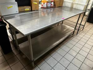 DESCRIPTION 8' X 30" ALL STAINLESS TABLE SIZE 8' X 30" LOCATION KITCHEN QTY 1