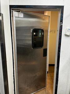 DESCRIPTION ELIASON 36" X 80" STAINLESS KITCHEN DOOR. ADDITIONAL INFORMATION TOOLS REQUIRED FOR REMOVAL LOCATION KITCHEN QTY 1