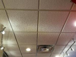 DESCRIPTION ALL 24" X 24" CEILING TILE IN FRONT SEATING AREA ADDITIONAL INFORMATION PUBLIC INSPECTION IS RECOMMENDED. THIS LOT IT: ONE MONEY LOCATION