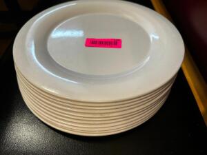 DESCRIPTION (12) 12" PLASTIC PLATES THIS LOT IT: SOLD BY THE PIECE SIZE 12" LOCATION FRONT QTY 12