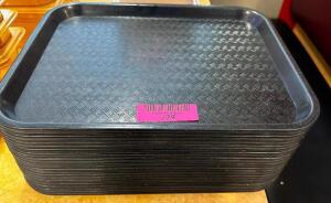 DESCRIPTION (18) BLACK PLASTIC FAST FOOD TRAYS THIS LOT IT: SOLD BY THE PIECE LOCATION FRONT QTY 18