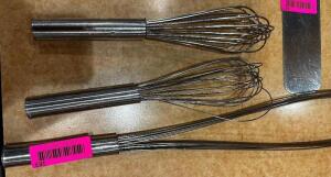 DESCRIPTION (3) STAINLESS WHISKS THIS LOT IT: SOLD BY THE PIECE LOCATION FRONT QTY 3