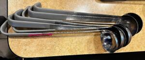 DESCRIPTION (6) 4 OZ STAINLESS LADLES THIS LOT IT: SOLD BY THE PIECE LOCATION FRONT QTY 6