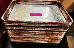 DESCRIPTION (14) 1/4 SIZE SHEET PANS THIS LOT IT: SOLD BY THE PIECE SIZE 1/4 SIZE LOCATION FRONT QTY 14