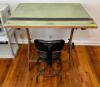 DRAFTING TABLE WITH METAL STOOL