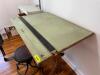 DRAFTING TABLE WITH METAL STOOL - 2