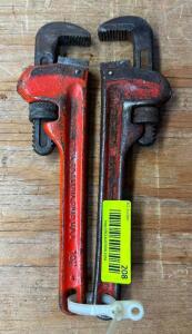 (2) 10" PIPE WRENCHES