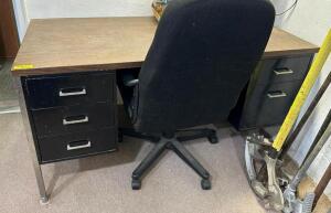 METAL OFFICE DESK WITH CHAIR