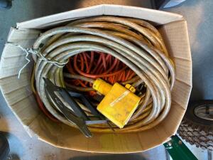 ASSORTED EXTENSION CORDS AND WORK LIGHT