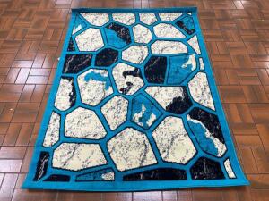 84" BLUE TURTLE SHELL AREA RUG