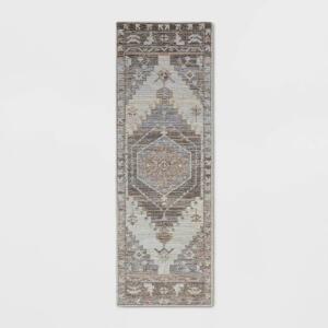 2'4"X7' RUNNER GEOMETRIC WOVEN RUG TAN