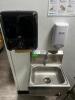 DESCRIPTION ADVANCE TABCO STAINLESS WALL SINK W/ KNEE PEDALS ADDITIONAL INFORMATION W/ TOWEL AND SOAP DISPENSERS. LOCATION KITCHEN QTY 1 - 2