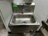 DESCRIPTION ADVANCE TABCO STAINLESS WALL SINK W/ KNEE PEDALS ADDITIONAL INFORMATION W/ TOWEL AND SOAP DISPENSERS. LOCATION KITCHEN QTY 1 - 4