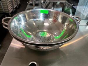 DESCRIPTION (2) 16" STAINLESS COLANDERS. THIS LOT IS: SOLD BY THE PIECE LOCATION FRONT QTY 2