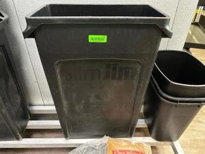 DESCRIPTION (2) 20 GALLON BAR SIDE TRASH CANS ( BLACK ) THIS LOT IS: SOLD BY THE PIECE LOCATION KITCHEN QTY 2