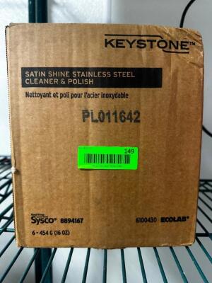 DESCRIPTION (1) BOX OF SATIN SHINE STAINLESS CLEANER AND POLISH LOCATION KITCHEN QTY 1