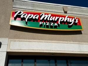 DESCRIPTION " PAPA MURPHYS PIZZA" STORE FRONT LIGHTED SIGN ADDITIONAL INFORMATION SELLER INDICATES SIGN WILL BE PROFESSIONALLY TAKEN DOWN AND READY FO