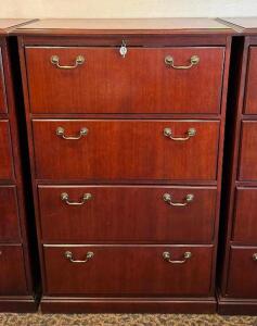 WOODEN 4-DRAWER FILING CABINET