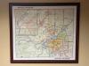 DENVER, COLORADO ROAD MAP FRAMED PRINT - 2