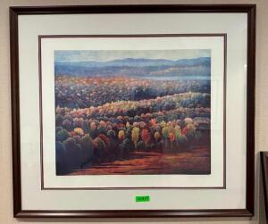 FRAMED "BLUE MOUNTAIN" LANDSCAPE WALL ART