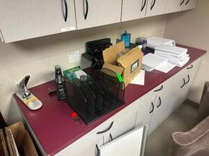 ASSORTED OFFICE SUPPLIES AND CONTENTS OF CABINETS